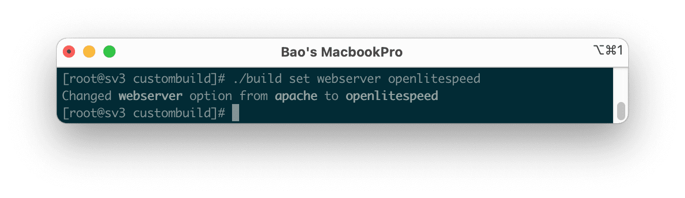 Thay đổi webservice mặc định Apache sang OpenLiteSpeed DirectAdmin.
