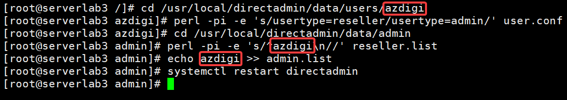 Hướng dẫn nâng cấp Reseller lên Admin bằng command trên DirectAdmin